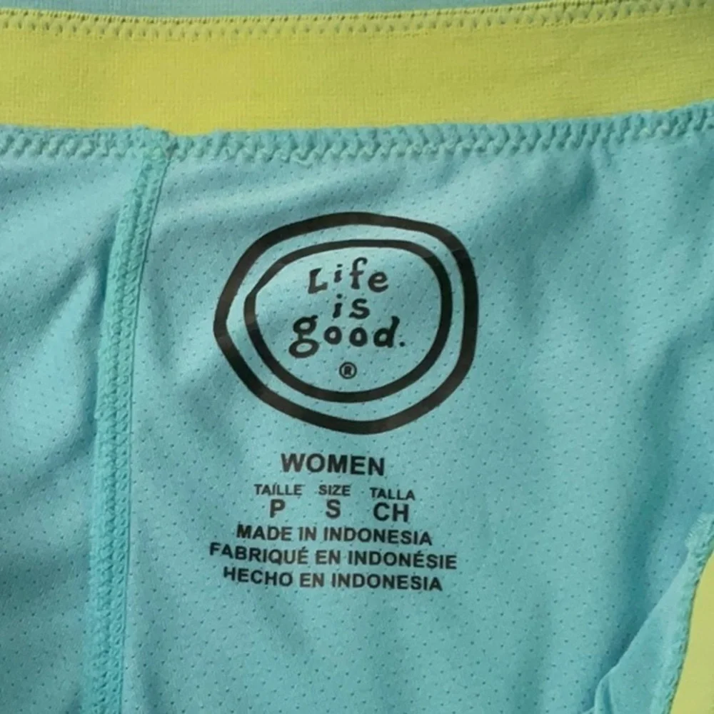Life Is Good Aqua and Lime Mini Skort. Small. Athletic